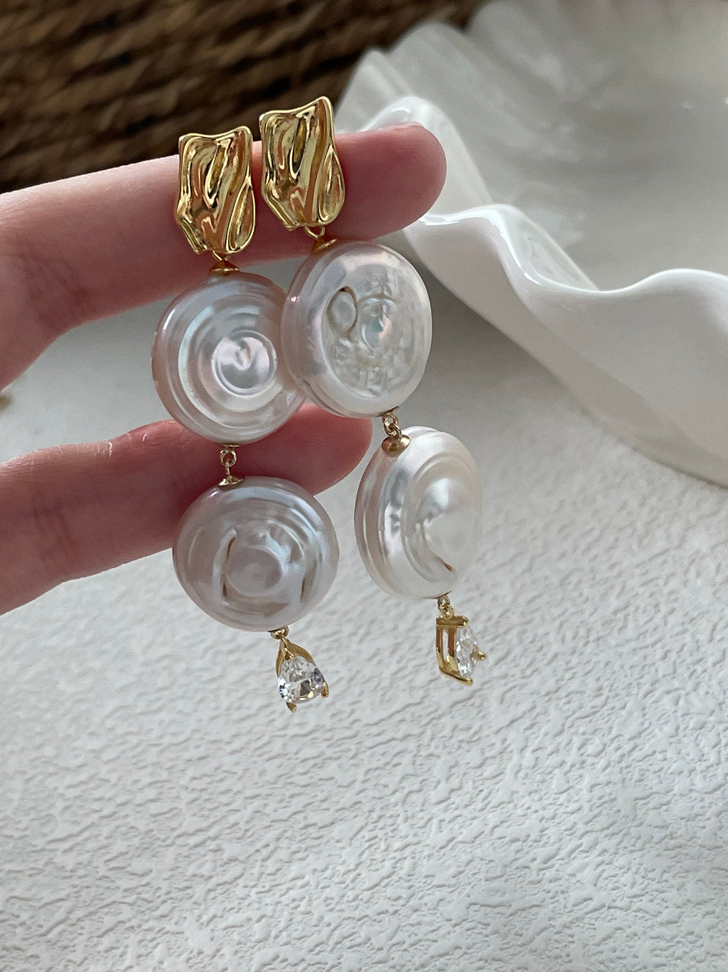 'Roman Holiday' Double Pearl Earrings