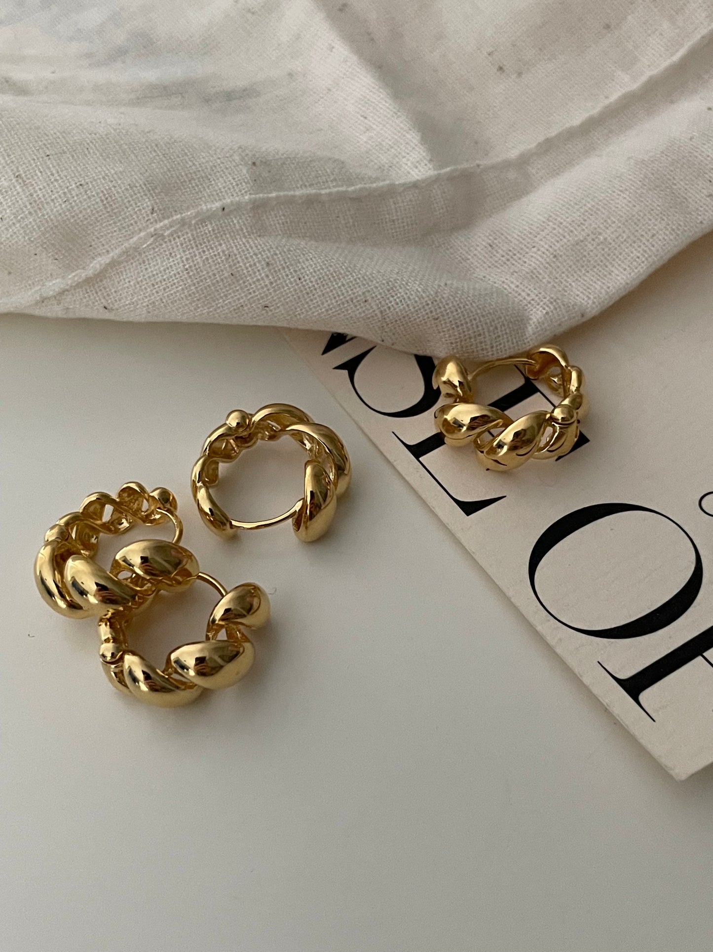 Gold Twist Hoops