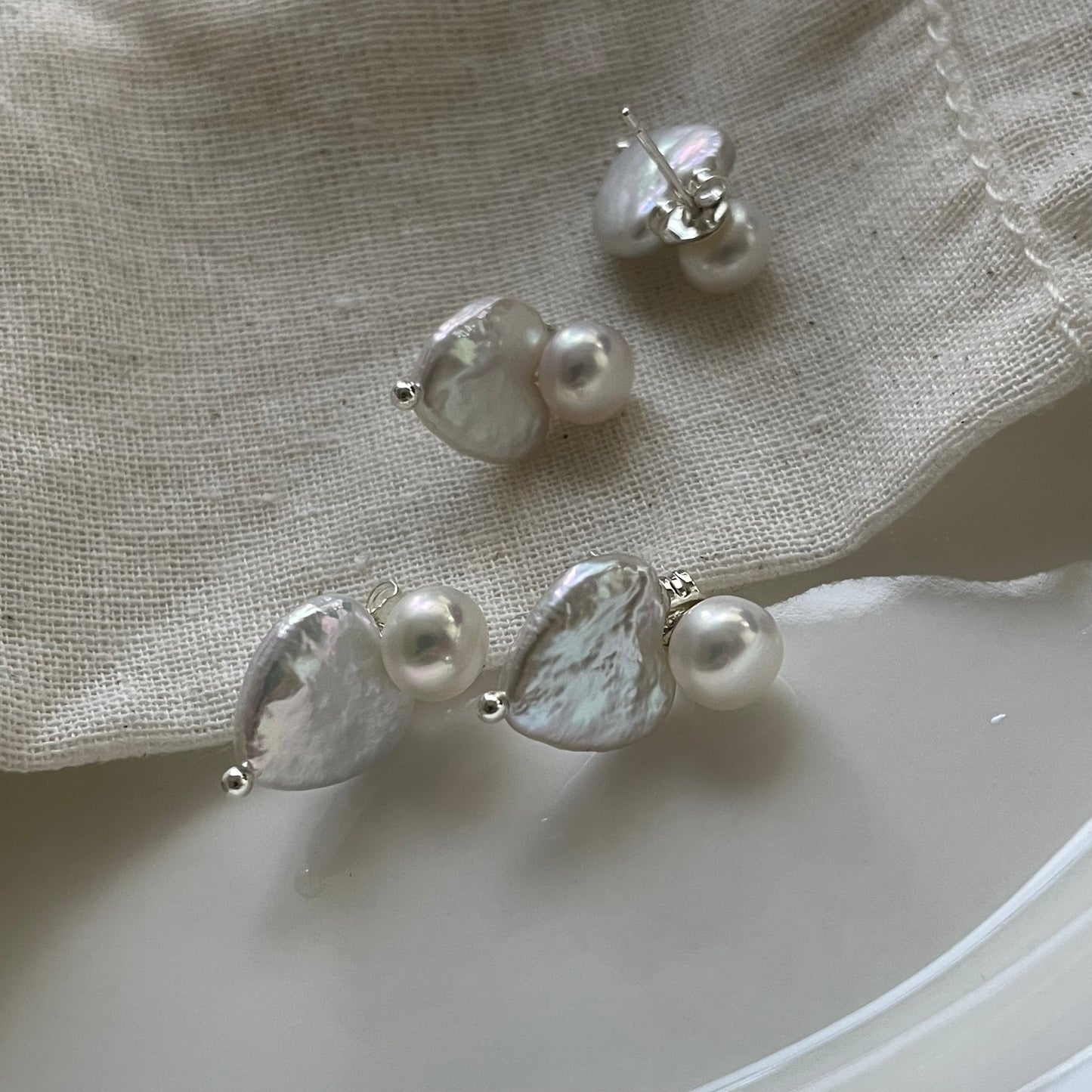 Baroque Heart Pearl Earrings