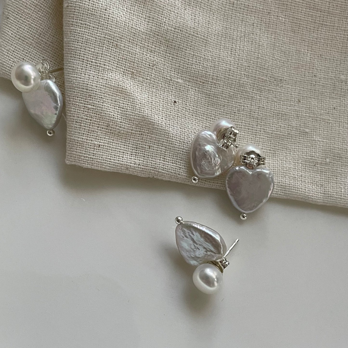 Baroque Heart Pearl Earrings